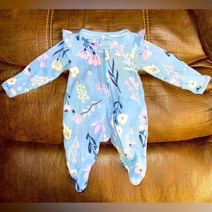 CARTERS Blue Baby Floral 2-Way Zip Cotton
Sleep & Play Pajamas SIZE Newborn